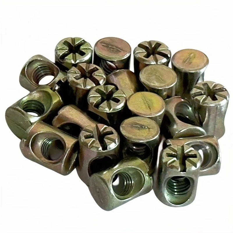 NACX M6 x 13mm Cross Barrel Nuts Cross Dowel Slotted Nuts, 20Pcs - Image 4